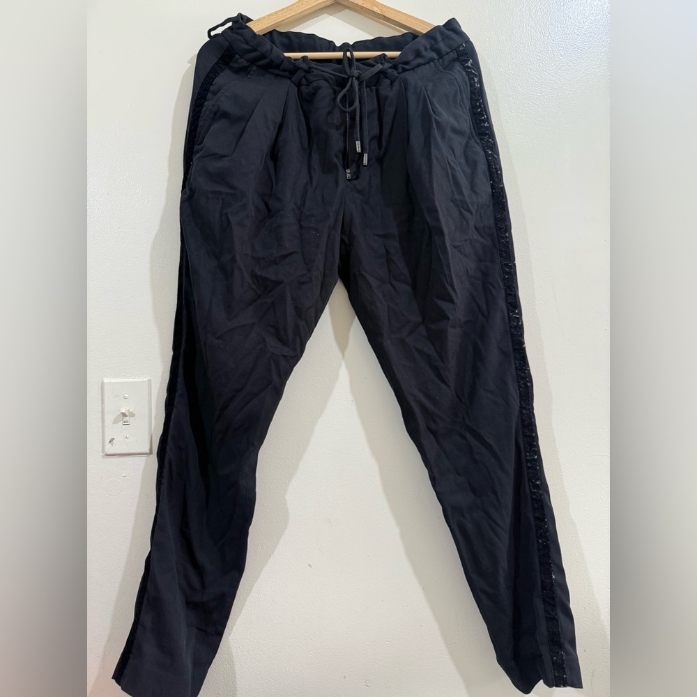 Armani Exchange Black Jogger Pants with Side Trim